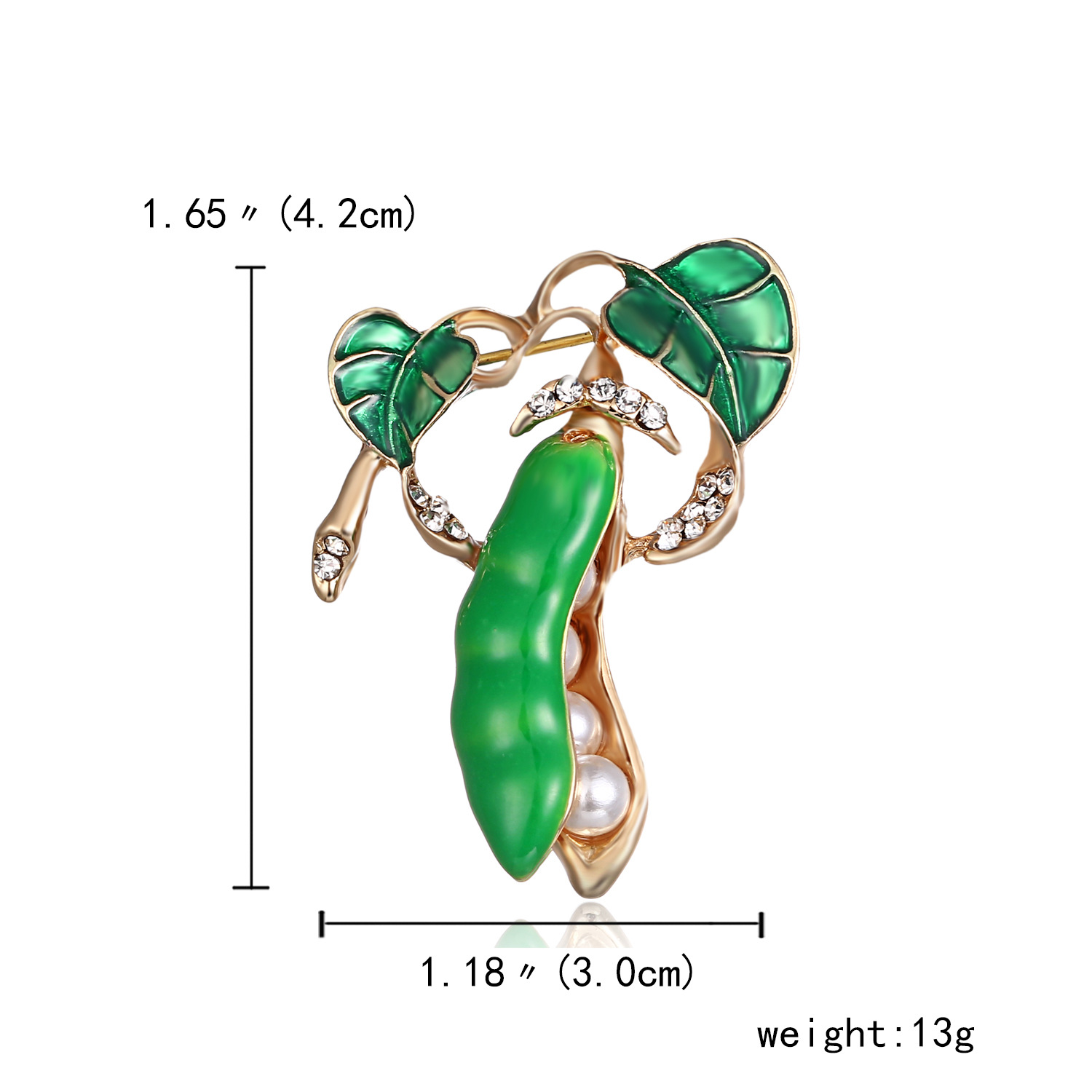 Süss Einfacher Stil Erbse Legierung Emaille Überzug Inlay Strasssteine Frau Broschen display picture 3