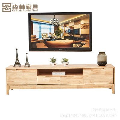 橡木电视柜简约全实木家具北欧现代家居无甲醛健康环保视听柜