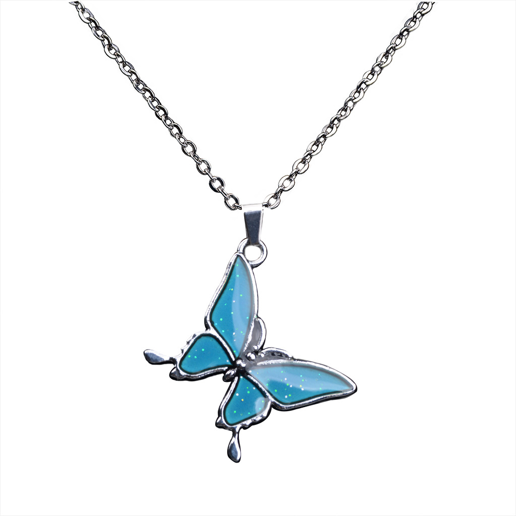 Fashion Butterfly Temperature Change Color Stainless Steel Necklace display picture 9