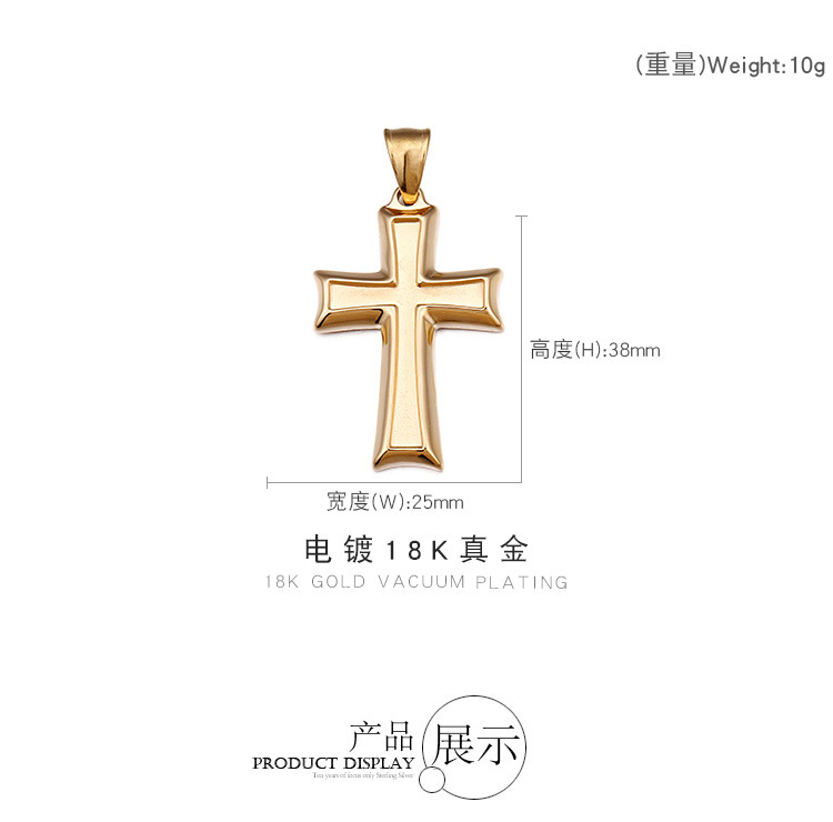 Pendant Jewelry Making Type 18k gold plating Plating Material Retro Glossy Cross Stainless Steel Pendant Wholesale Nihaojewelry