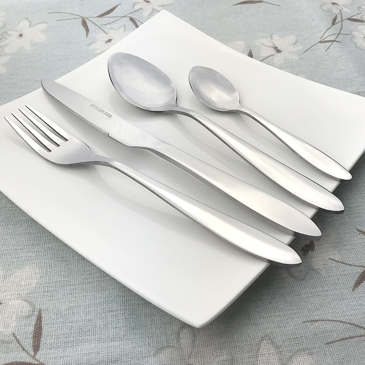 厂家不锈钢西餐餐具刀叉勺 光柄牛排刀叉匙促销赠品套装logo定制|ms