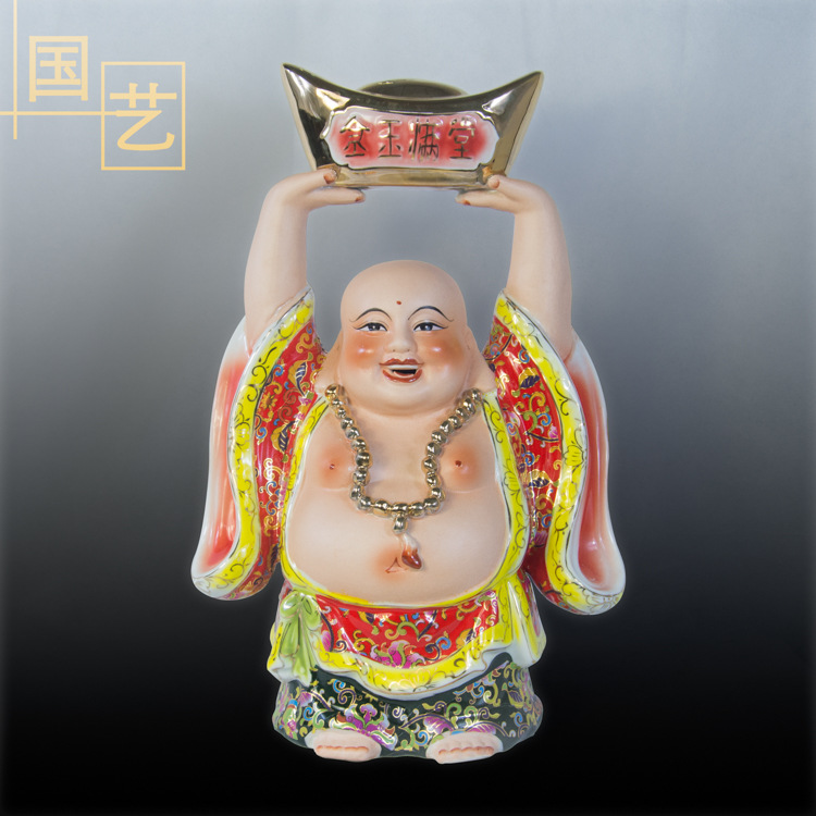 厂家直销 珐琅彩托宝佛  潮州陶瓷佛像