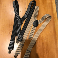 男童女童復古條紋背帶夾 兒童背帶夾背帶三夾二式背帶吊褲帶