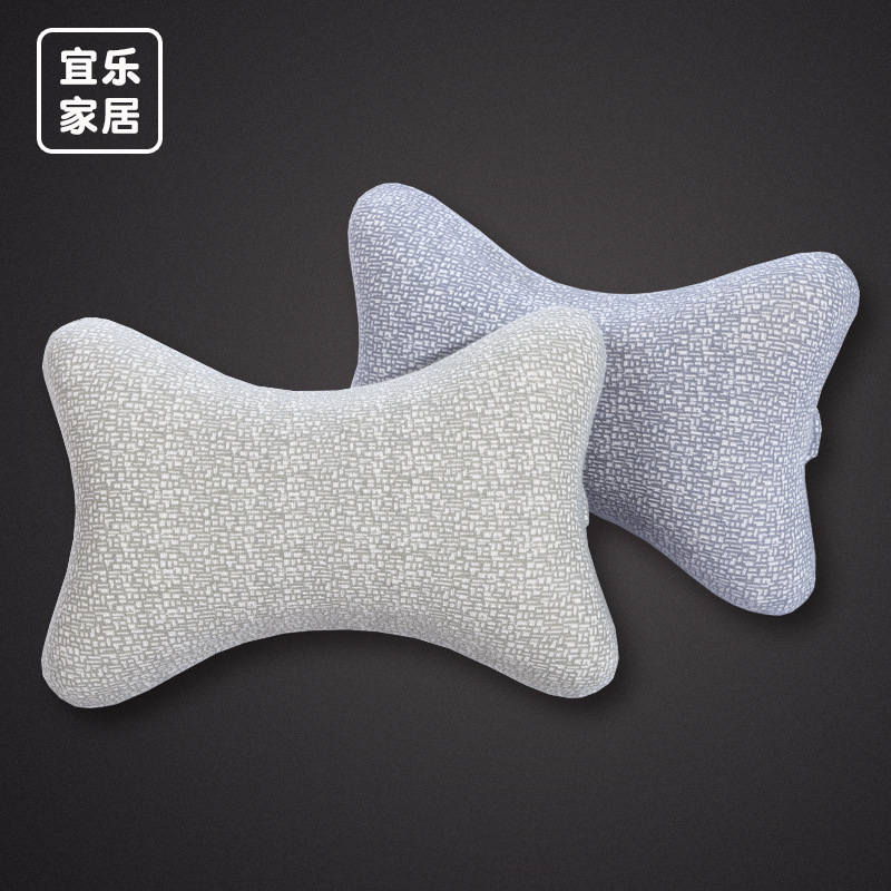 厂家直销骨头枕全棉哈密瓜纹汽车座椅头枕记忆棉汽车靠枕可定制款|ms
