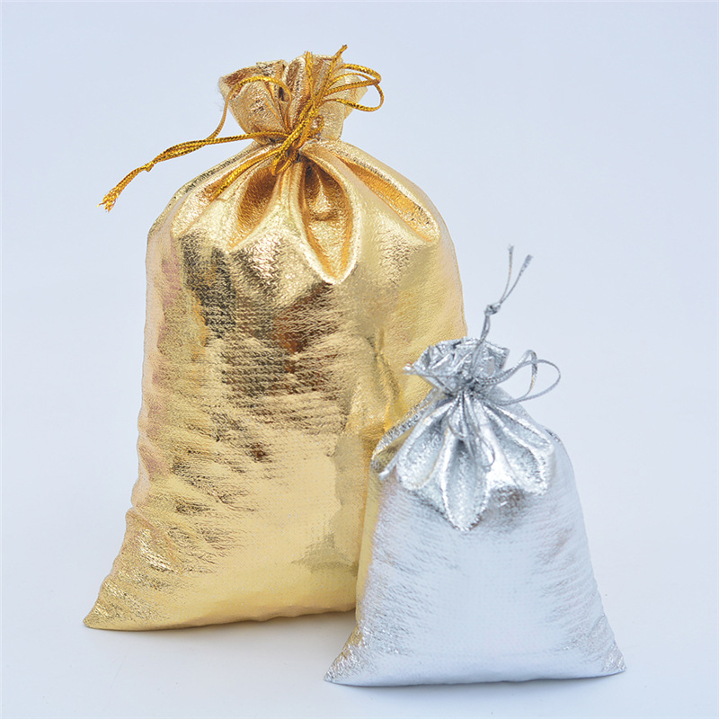 Gold and silver bag jewelry gift packing Drawstring Bundle pocket golden reticule Jewelry bags Jewellery Jewelry bags