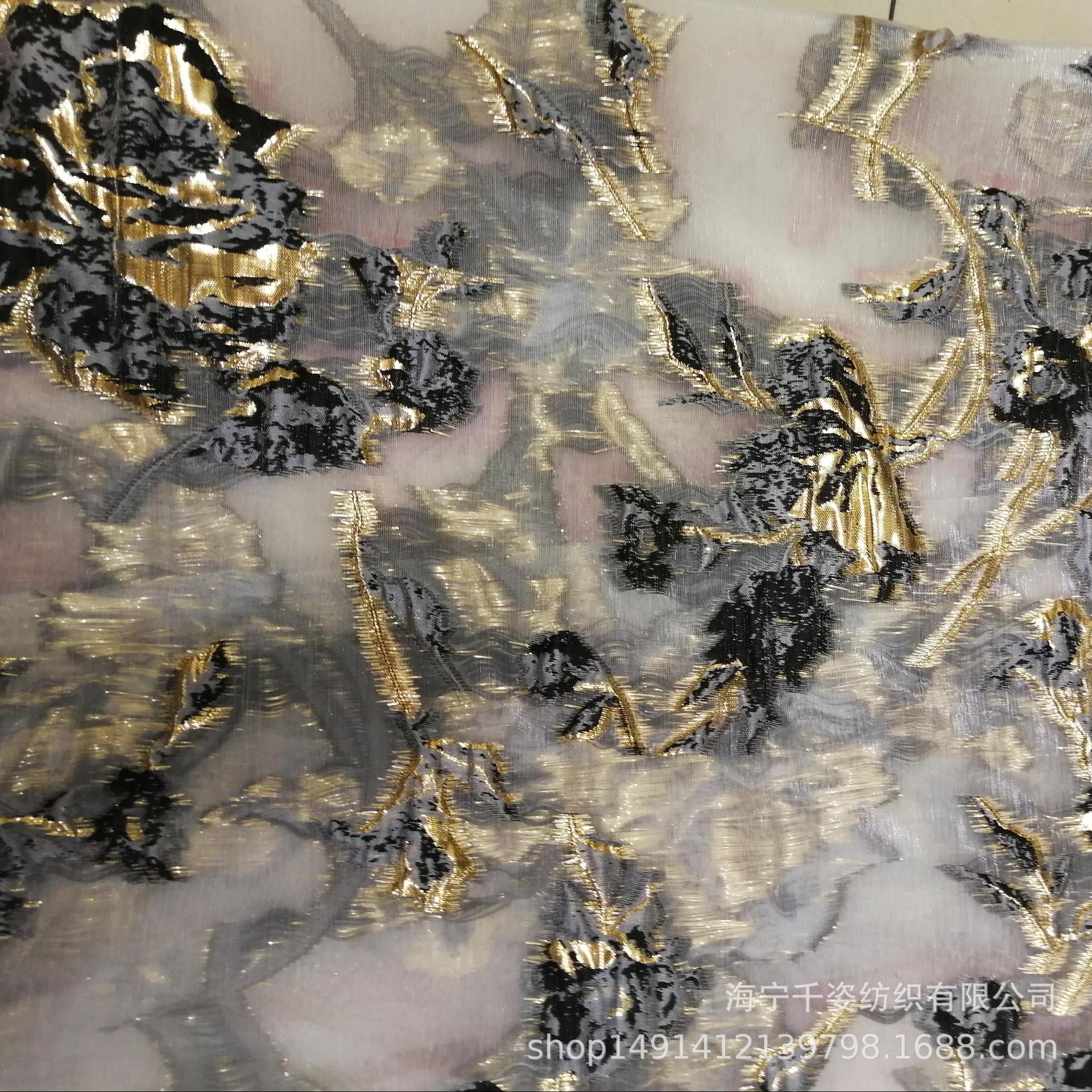 色织金银丝秋冬款时尚提花面料童装礼服连衣裙鞋料箱包抱枕