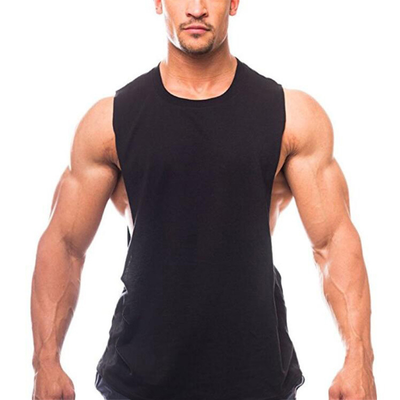 Foreign Trade WISH Blank Summer Men's Cotton Vest Running Fitness Sports Leisure Round Neck Sleeveless T-shirt Foreign Trade WISH Blank Summer Men's Cotton Vest Running Fitness Sports Leisure Round Neck Sleeveless T-shirt