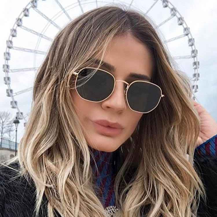 26g Weight Full Frame Glasses Structure Sunglasses Classification UV400 Protection, Resin Lens Material Polygon Glasses Style Fashion Solid Color UV400 Protection Resin Polygon Full Frame Women's Sunglasses