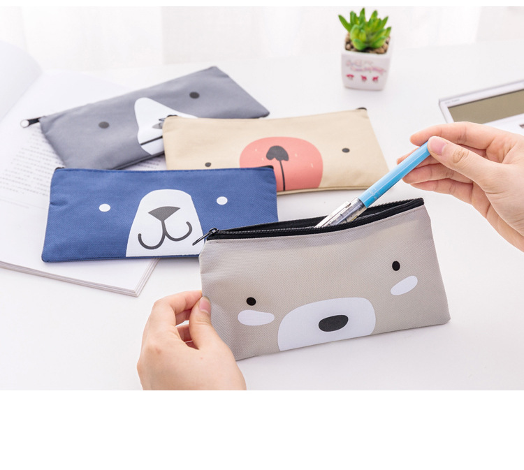 Creative Cartoon Canvas High Quality  Cloth Simple Stationery Bag display picture 2