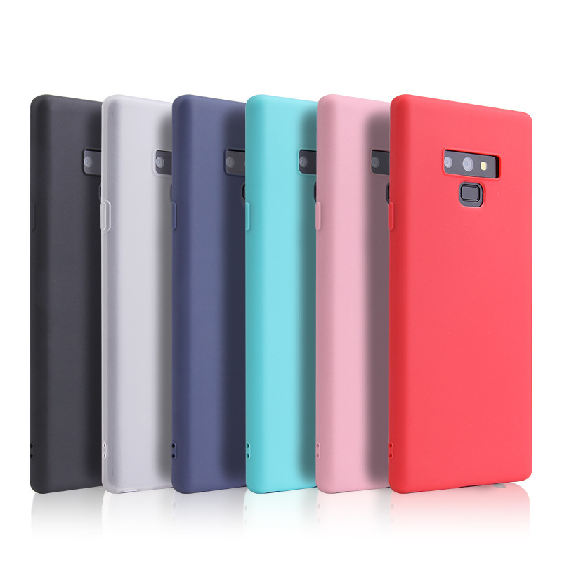 For cross-border Samsung NOTE9 mobile phone case matte tpu soft case NOTE8 candy color silicone all-inclusive protective case