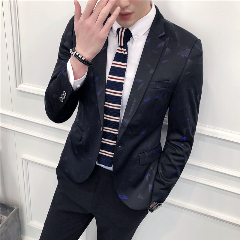 2019春季新款男士韓版休閑小西裝男英倫修身伴郎西服單西外套男裝