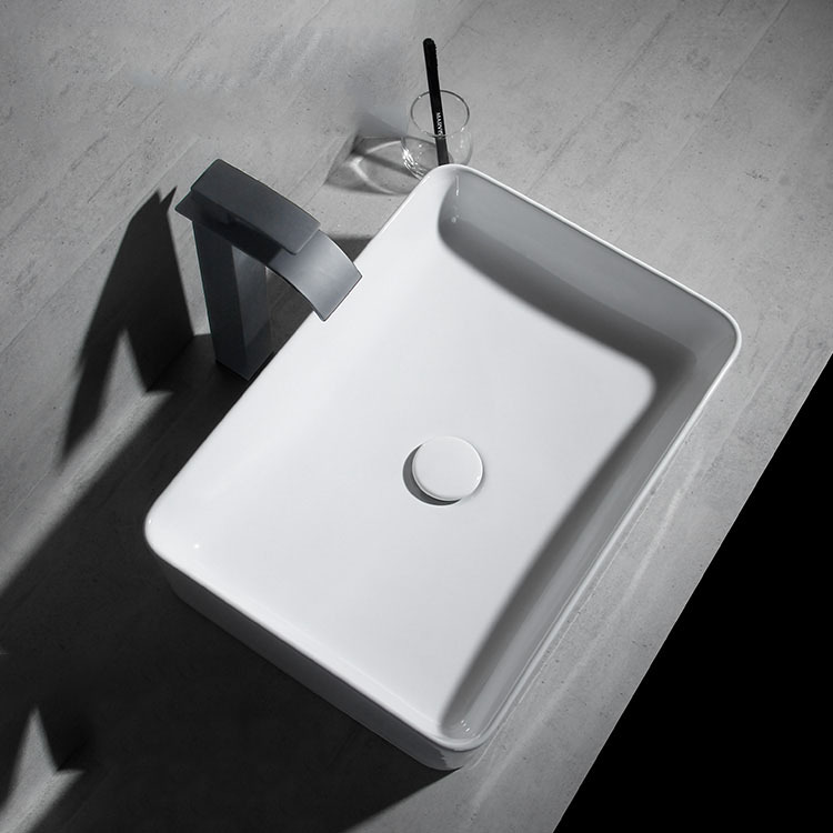 Thin Edge Mesa lavabo rectangular lavabo hogar lavabo pequeño tamaño arte lavabo balcón cerámica lavabo piscina PISCINA