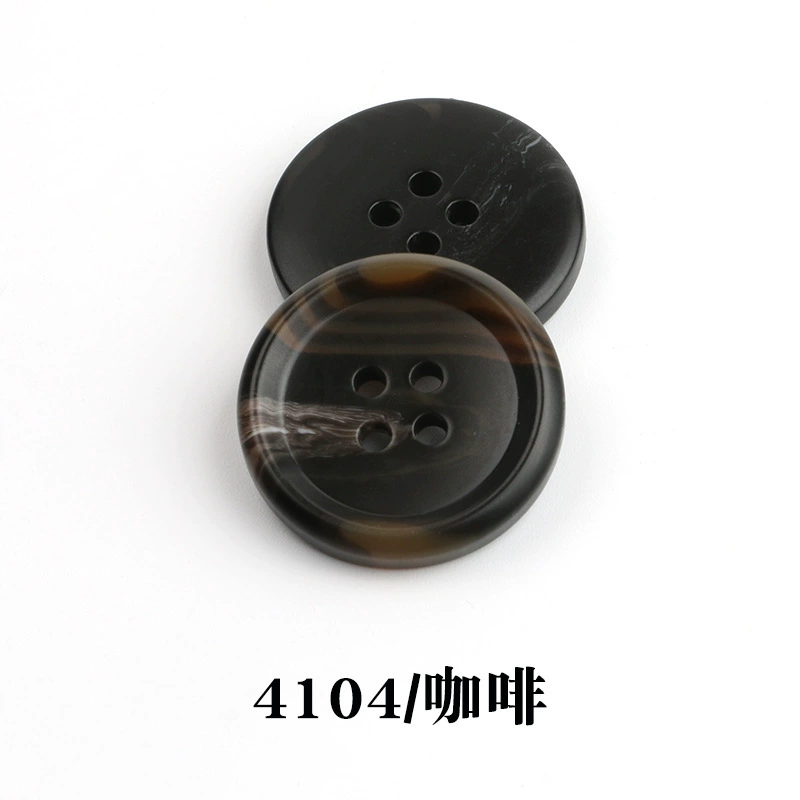Spot wholesale resin pattern button suit button round edge four-eye coat windbreaker suit jacket button 4100