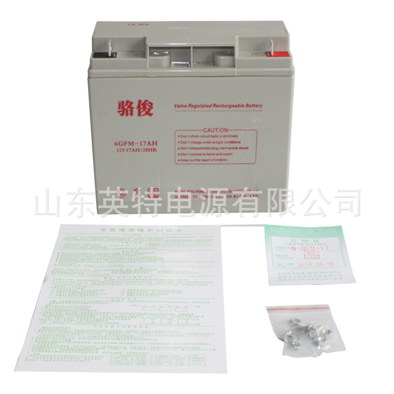 骆俊12V17AH UPS免维护蓄电池6-GFM-17 UPS电源蓄电池
