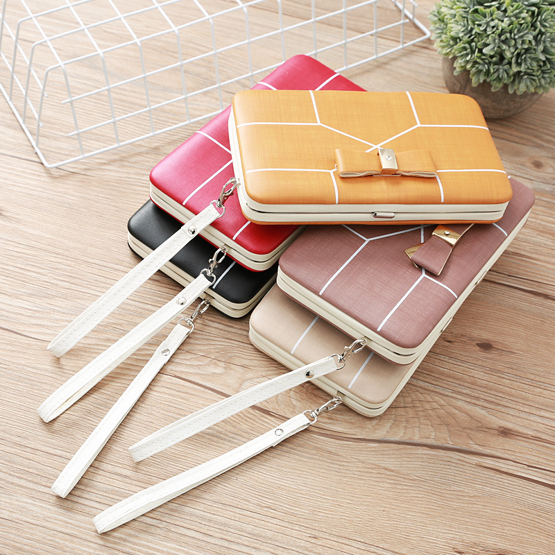 Korean Stripe Printing Bow Wallet display picture 2