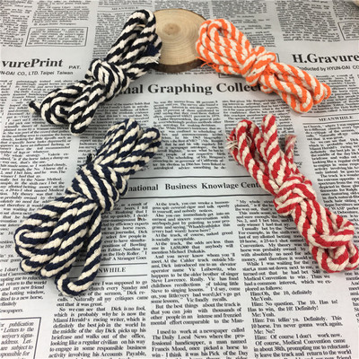 Eight-part essay Double color Cotton rope 7 millimeter manual diy weave Tapestries Beam port Drawstring Binding Cotton rope wholesale