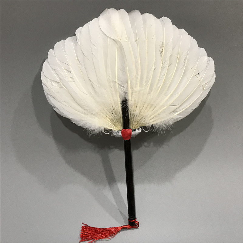 白色羽毛扇 鹅毛扇 宝宝扇 月子扇 厂家直销工艺扇 孔明扇 纳凉扇