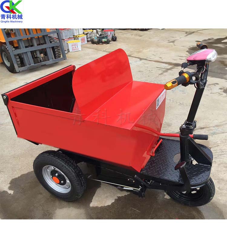 工地骑行拉灰车 家用电动推货车 小型灰斗车 工地拉浆拉砖运输车