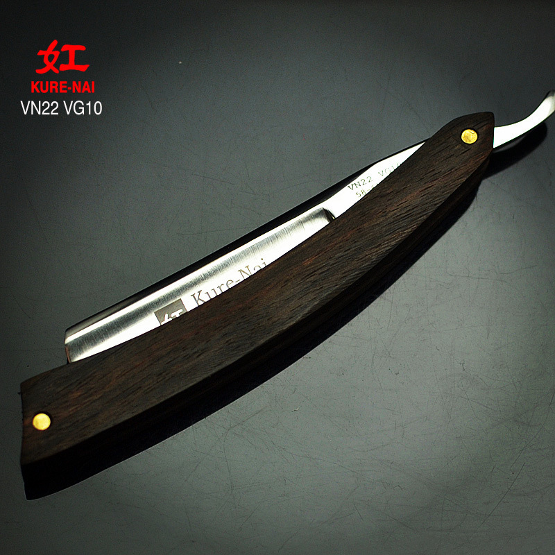 Brand KURE-NAI manual old-fashioned razor shaving knife chicken Ebony wooden handle Japanese VG10 special non-rust