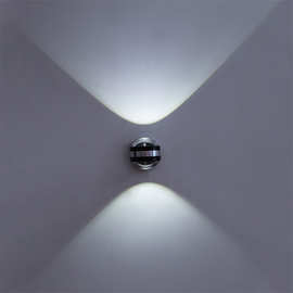 LED跨境时尚壁灯批发双面水晶铝材壁灯酒店ktv走廊背景墙装饰灯