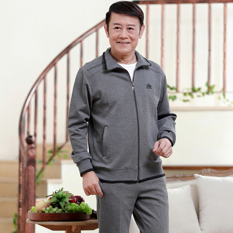 厂家批发中老年户外运动大码套装男中老年男装中老年运动套装男