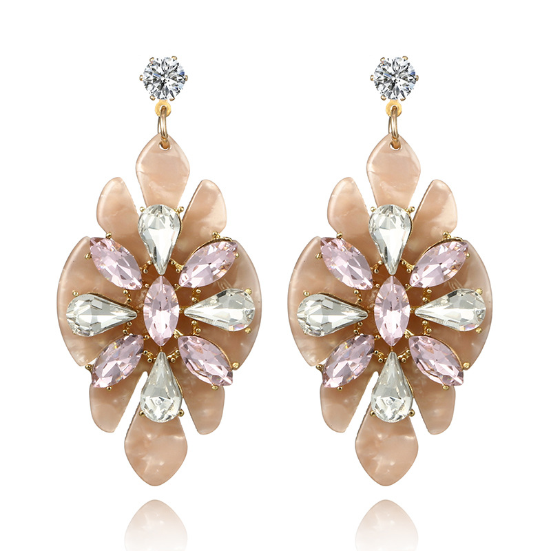 Alloy Fashion Flowers earring(Pink) NHGY1748-Pink