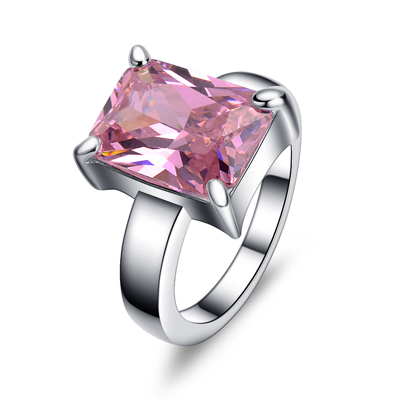 fashion zircon pink crystal ringpicture2