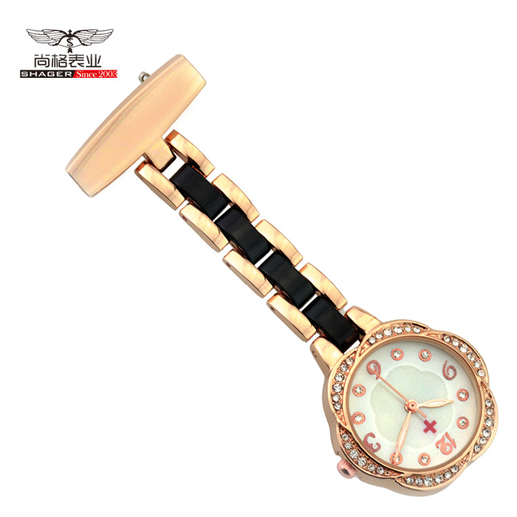 Hot sale New plum blossom rhinestone 5596 medical nurse watch hanging watch imported movement vintage pocket watch gift watch