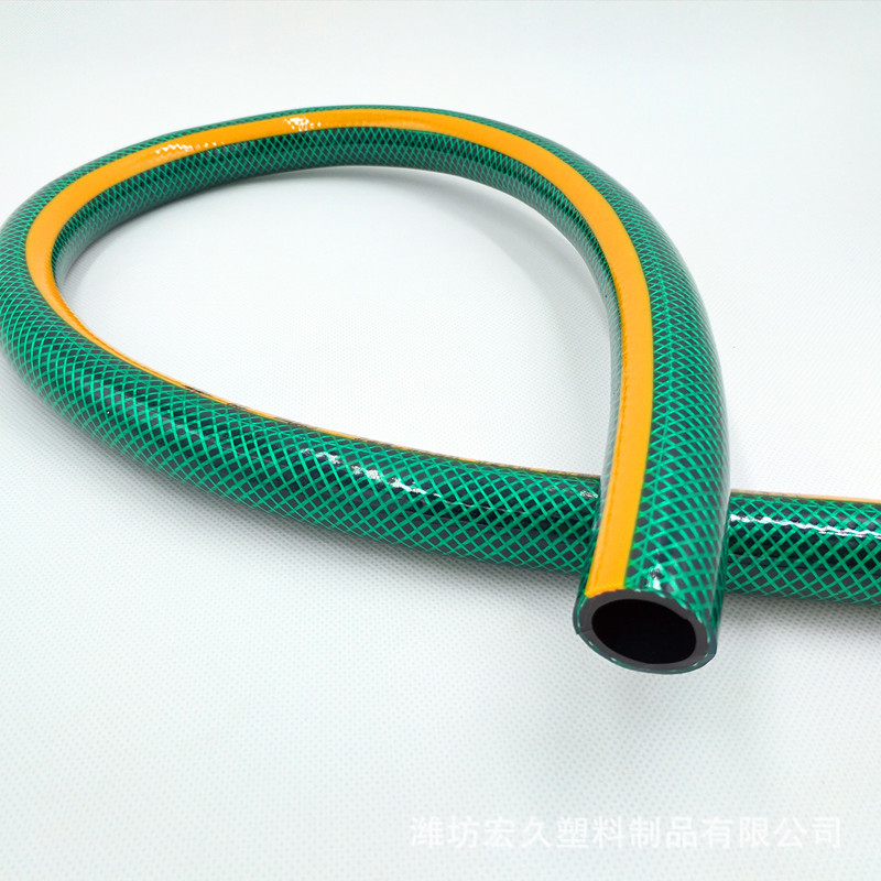 厂家PVC高强度洗涤纤维花园管 1寸25mm 外绿内黑蛇皮软管网线管