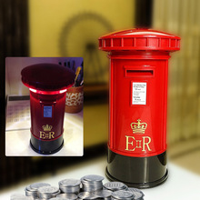 創意英國郵筒造型  存錢罐迷你LED小夜燈 USB觸控感應燈廠家直供
