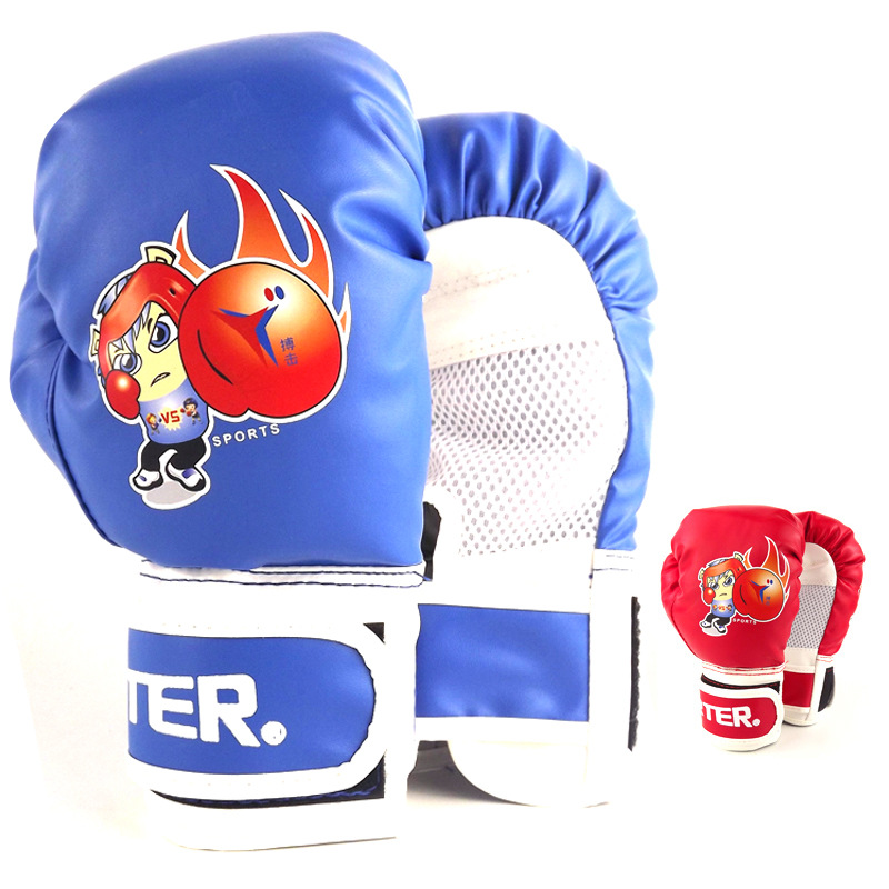 children Boxing gloves Schoolboy girl Cartoon Sanda Fight Taekwondo A martial art train Sandbag Sandbag Gloves