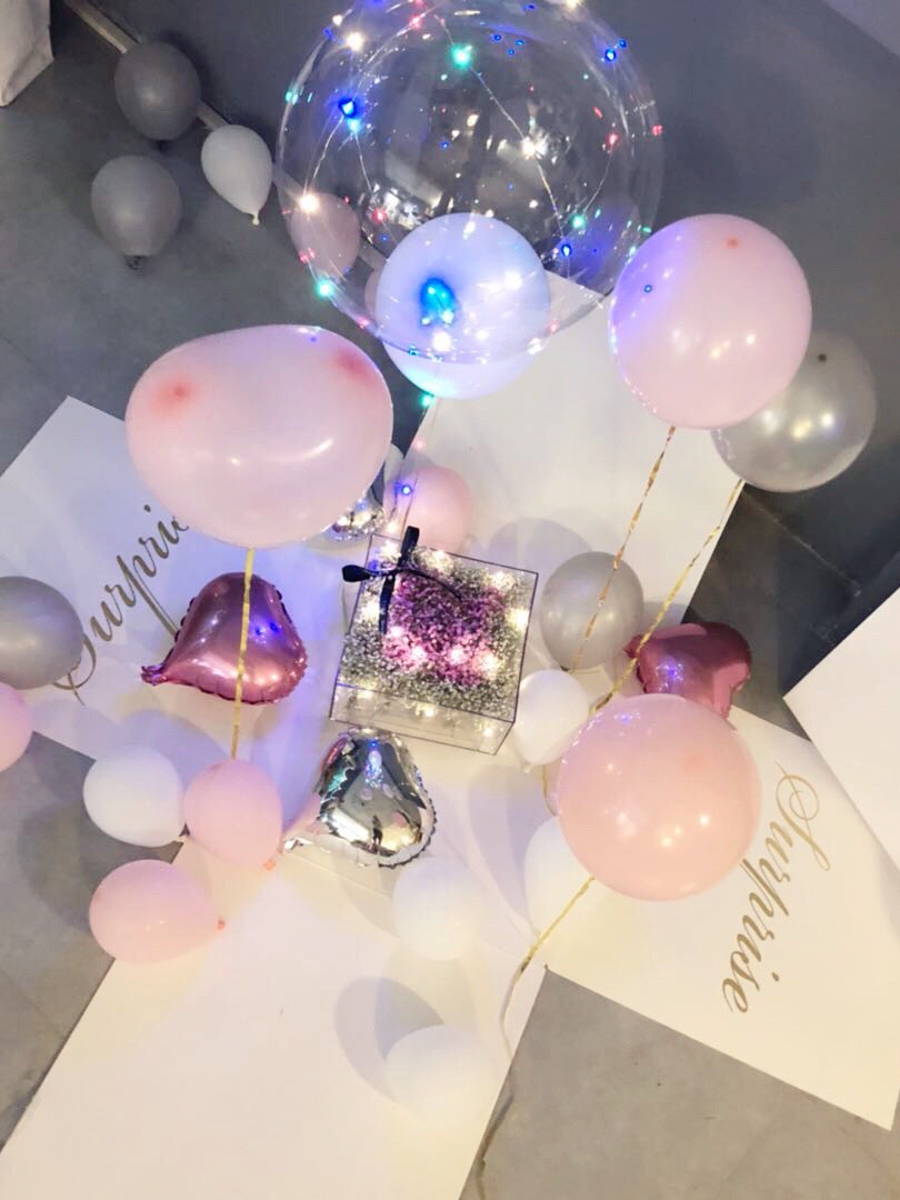 求婚玫瑰花鲜花告白生日礼物气球多款惊喜盒子布置包装礼盒批发