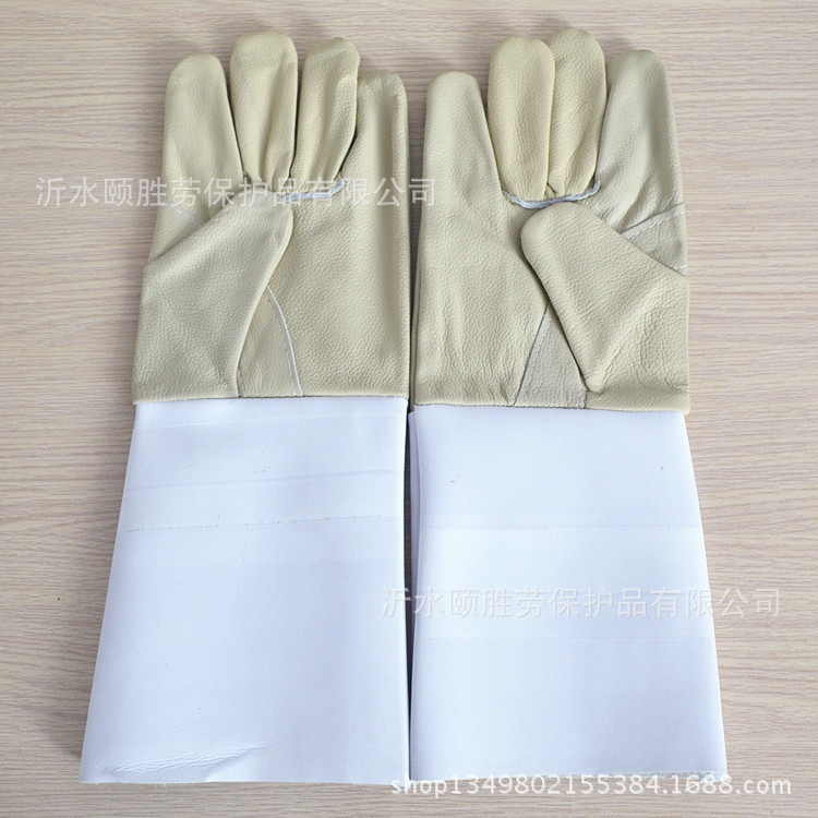 厂家供应特价手套工作手套 劳保防护手套 一层浅色革电焊隔热手套