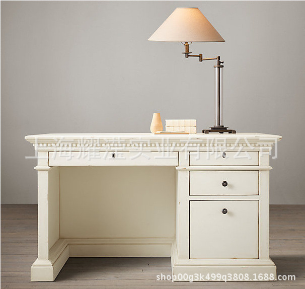 American Country Solid Wood Desk Custom Furniture Study Vintage Old Children's Writing Desk Student Learning Table