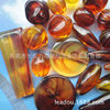 Amber plastic round beads, 15mm