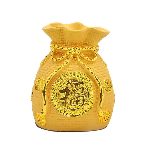 Velvet Sand Gold Resin Crafts Lucky Bag Lucky Money Bag Piggy Bank Car Ornaments Car Interiors Dropshipping