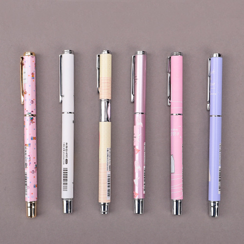 Hero 6-piece set female student fountain pen, primary school calligraphy pen 0.38mm ultra-fine iridium gold, includes pen tip and ink cartridge