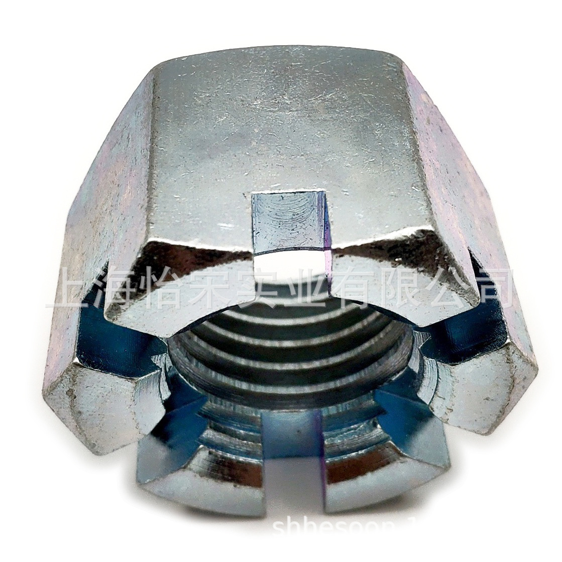 8级国标GB9457M12细牙发黑细牙六角开槽螺母槽型螺母开花螺母M12