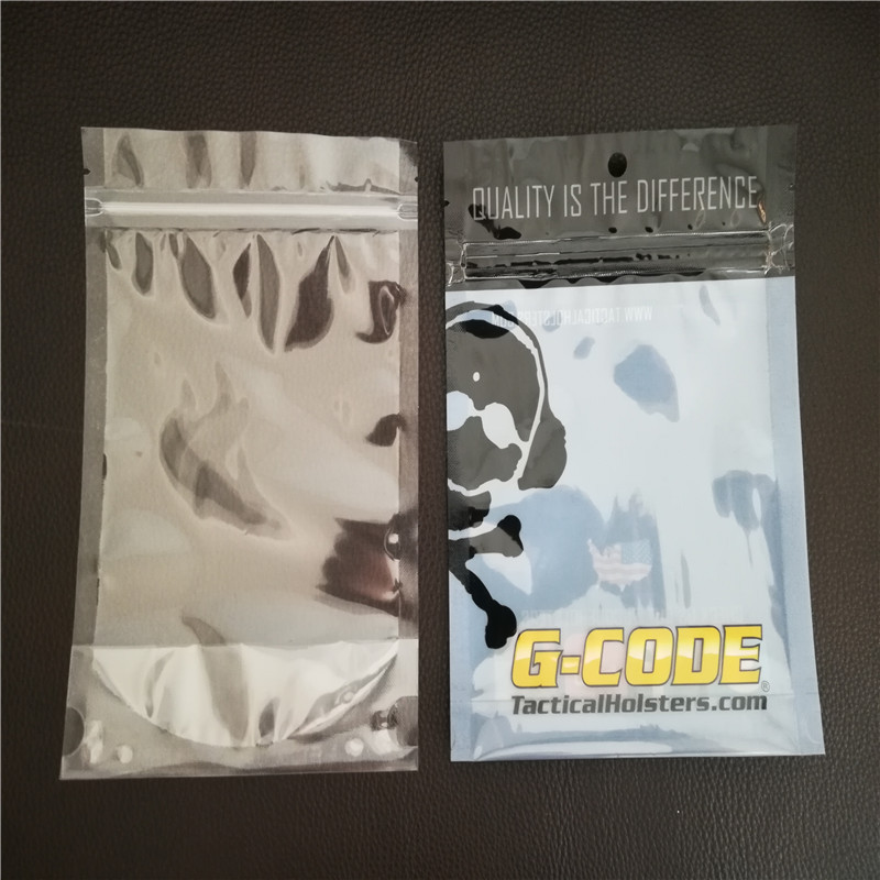 订广东加厚pe复合直立透明自封袋pet/pe彩色印刷夹链袋挂孔密封袋