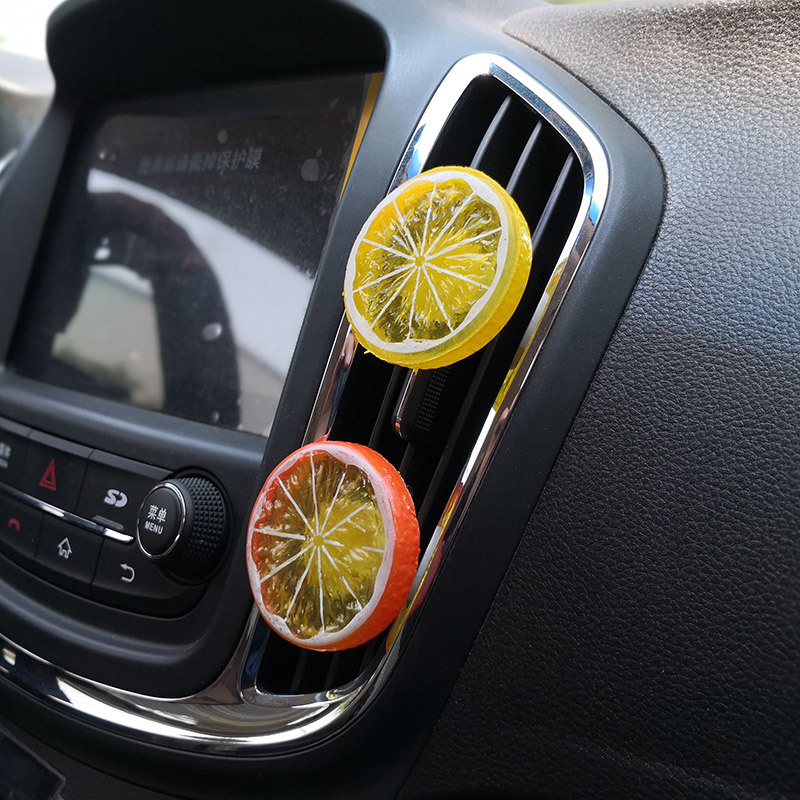 汽车出风口香水 柠檬出风口香水夹子 跨境创意时尚 DIY车载香水夹