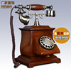 Old-fashioned antique retro wireless telephone from natural wood