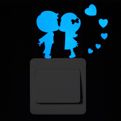 速賣通亞馬遜Wish熱銷情侶夜光精雕開關貼牆貼夜光貼臥室開關貼紙