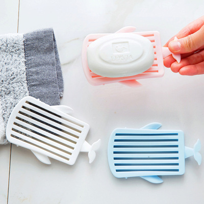 鲸鱼肥皂盒创意浴室塑料香皂盒  卫生间简约沥水肥皂架皂