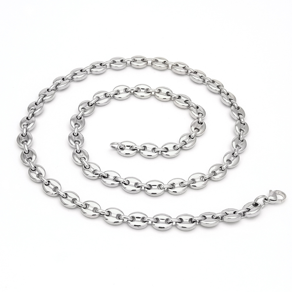 Hip-hop Solid Color Stainless Steel Plating Chain Bracelets Necklace display picture 1