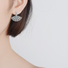 Zirconium, fashionable universal earrings, Japanese and Korean, Korean style, micro incrustation, wholesale