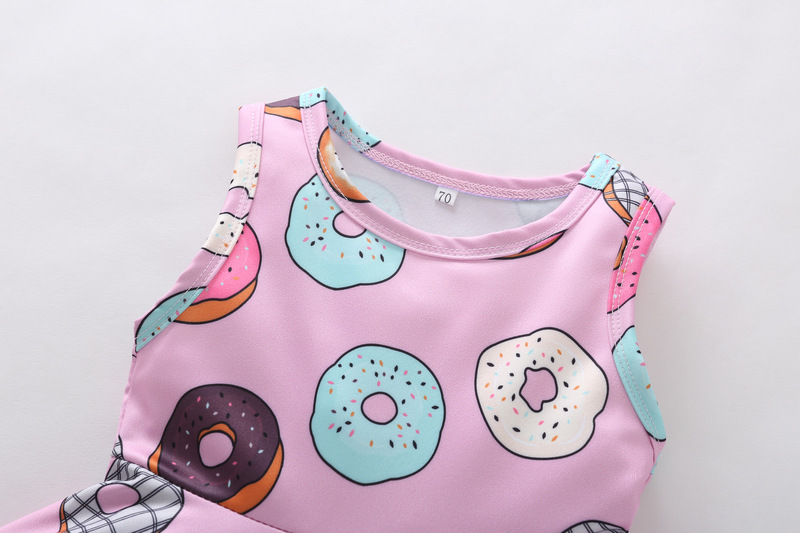 New Girls Dress Summer Children Princess Dress Macaron Print Little Girl Skirt display picture 2