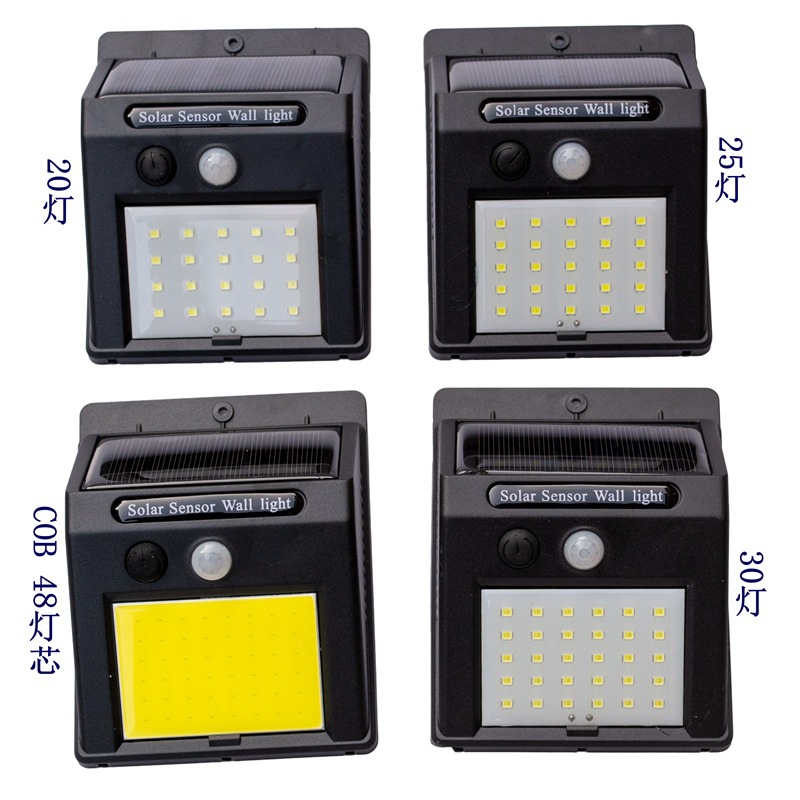 太阳能灯 LED人体感应灯 户外庭院壁灯 防水围墙照明路灯|ru