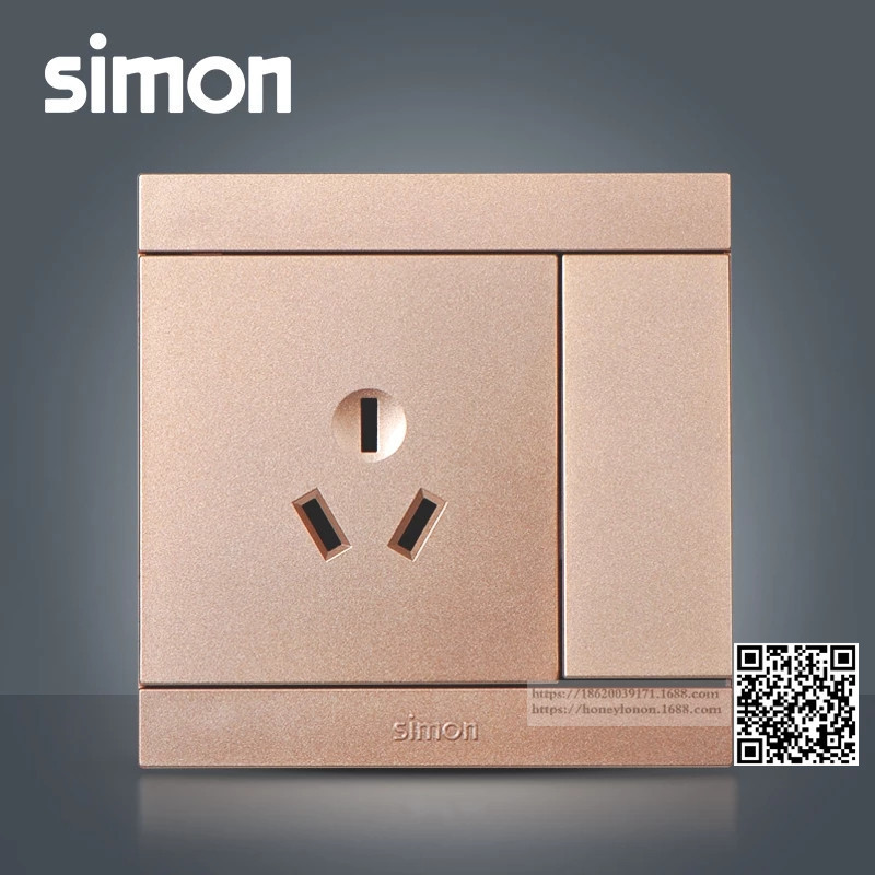 Simon/西蒙 i3系列 16A三极插座加开关(香槟)311682-44