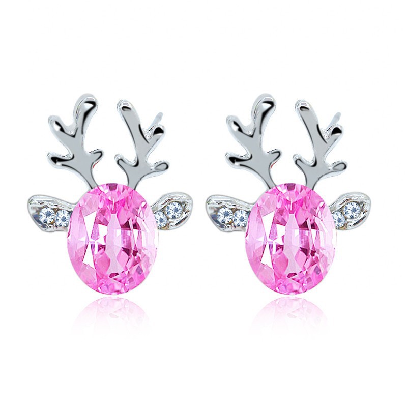 1 Pair Fashion Deer Enamel Alloy Rhinestones Ear Studs display picture 6