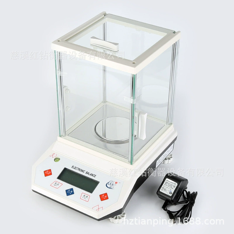 Аналитические весы Red Diamond HZ2003 с точностью 1/1000, 200 г/0,001 г, лабораторные электронные весы со стеклянной крышкой.